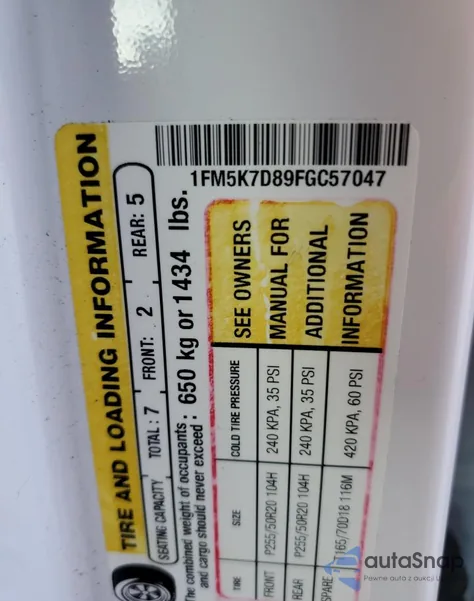 2015 Ford Explorer Xlt from USA, damaged, VIN 1FM5K7D89FGC57047